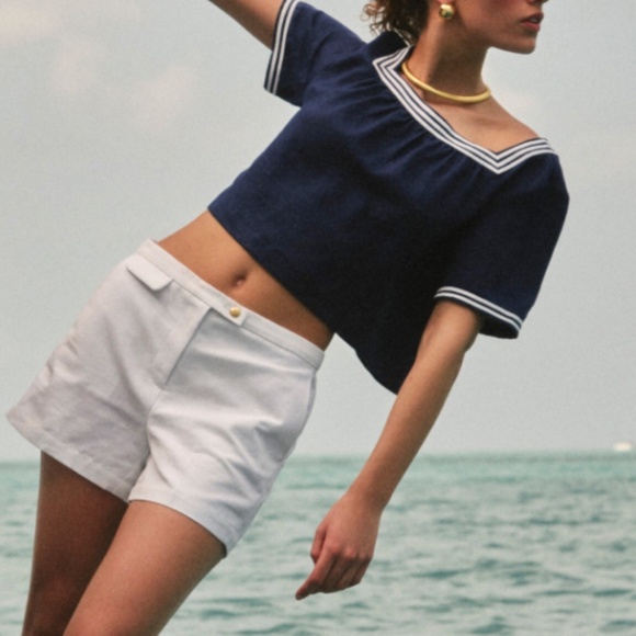 J crew Sailor squareneck top - Picture 1 of 3